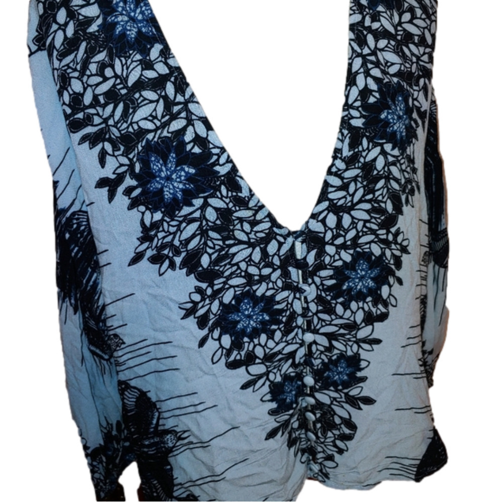 Free People Floral BOHO Top Birds